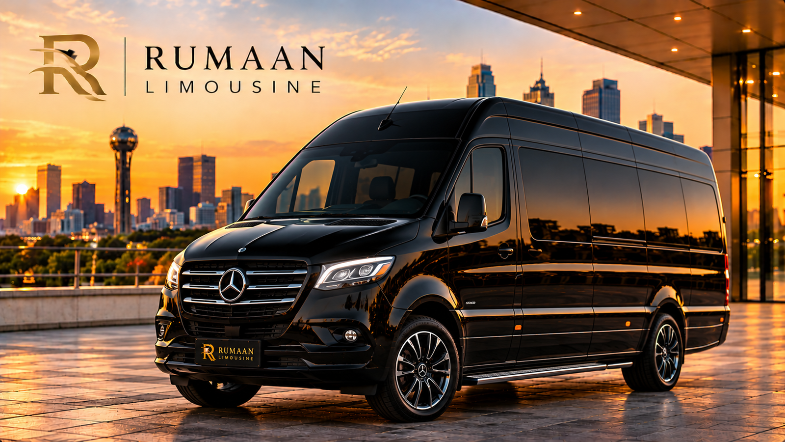 Black executive Sprinter passenger van